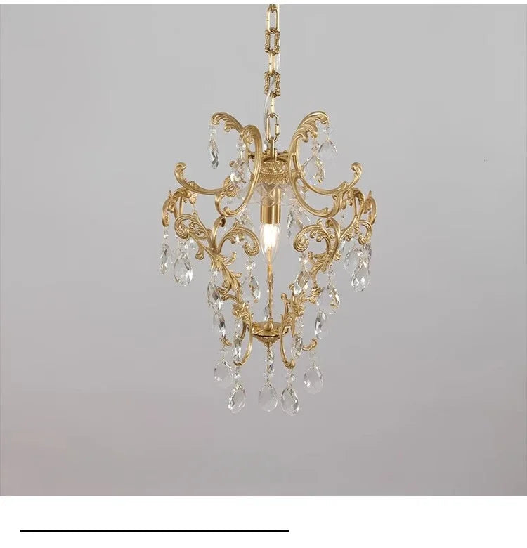 European Crystal Chandelier, Copper Lamp, Bedroom Cloakroom, Entrance Hallway Small Chandelier, Retro Balcony If American Lamp