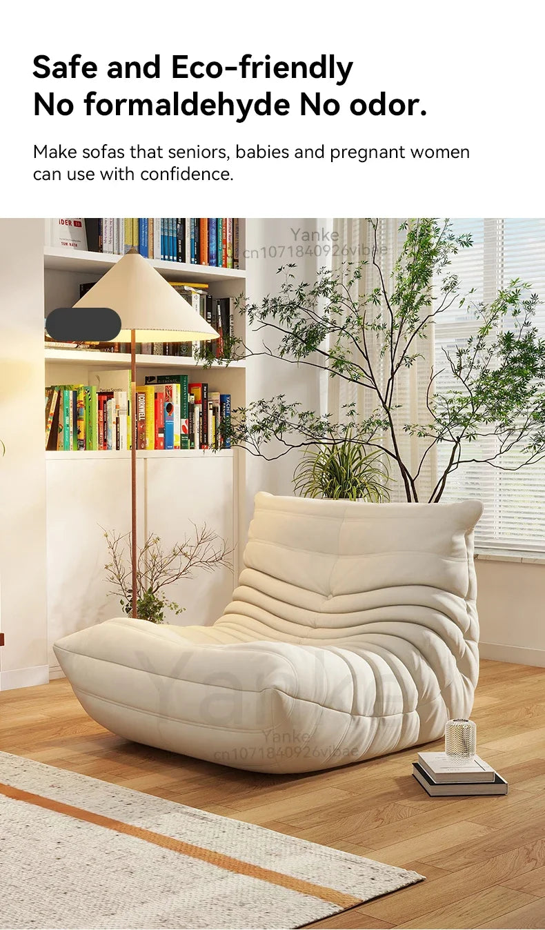 Nordic Cat Scratch Leather Sofa Stylish Lazy Chair Caterpillar Design Lovely Single Person Sofa Chair Living Room Suede
