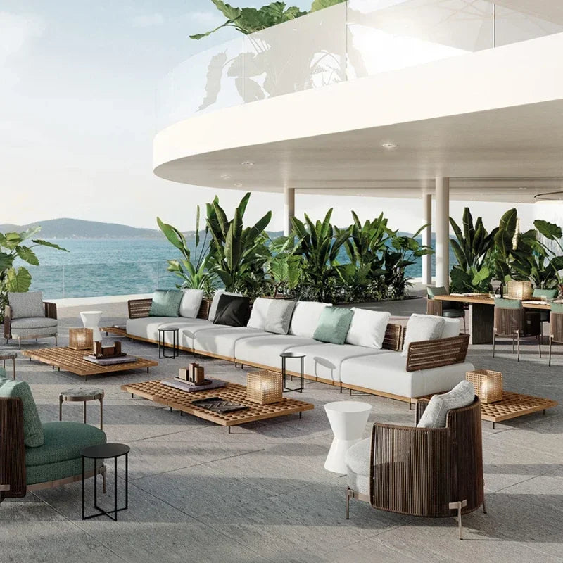 Outdoor Living 2 Person Sofa Complete Garden Lounge Room Sofas Street Luxury Furniture 1-person Modern Bed Balcony Sets Patio