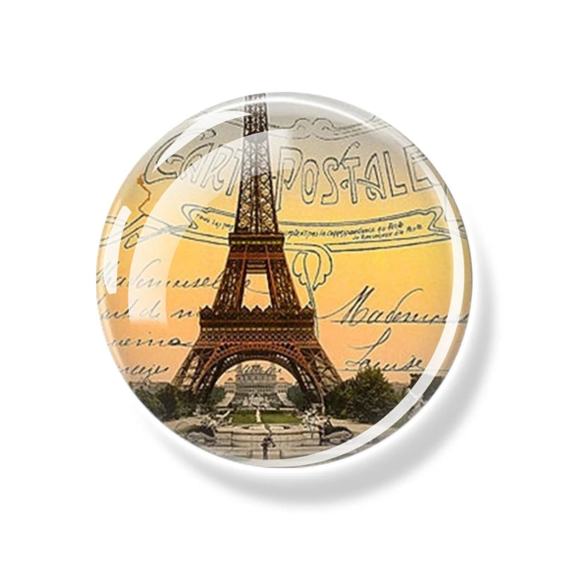 France Paris Buildings Fridge Magnet Eiffel Tower Triumphal Arch Travel Souvenirs Glass Refrigerator Magnets Stickers Home Decor