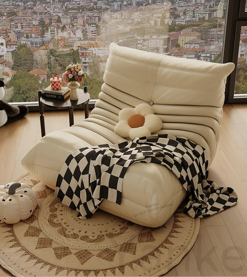 Nordic Cat Scratch Leather Sofa Stylish Lazy Chair Caterpillar Design Lovely Single Person Sofa Chair Living Room Suede