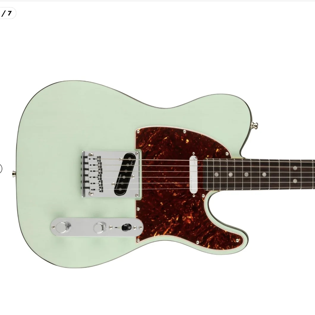 Surf Green Ultra Tele Electric Guitar, Solid Mahogany Body ,Red Tortoise shell Pick Guard,Cheaper Price