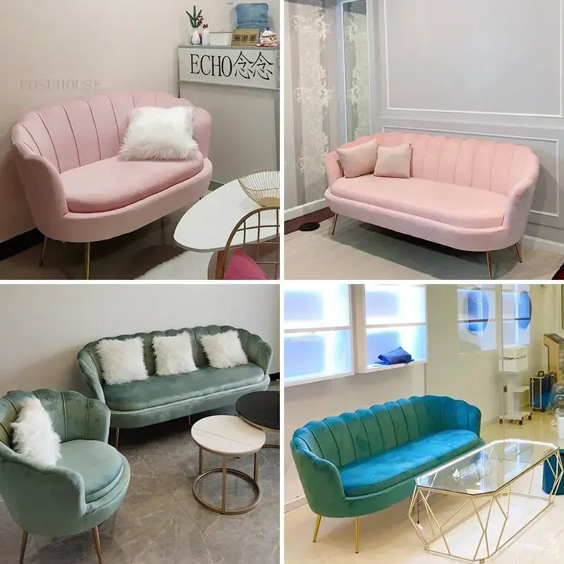 European Leisure Velvet Living Room Sofas Designer Balcony Lazy Single Sofa Double Sofa Bedroom Armchair Living Room Furniture