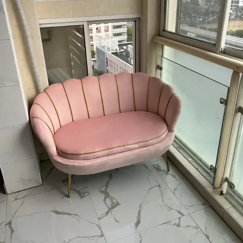 European Leisure Velvet Living Room Sofas Designer Balcony Lazy Single Sofa Double Sofa Bedroom Armchair Living Room Furniture