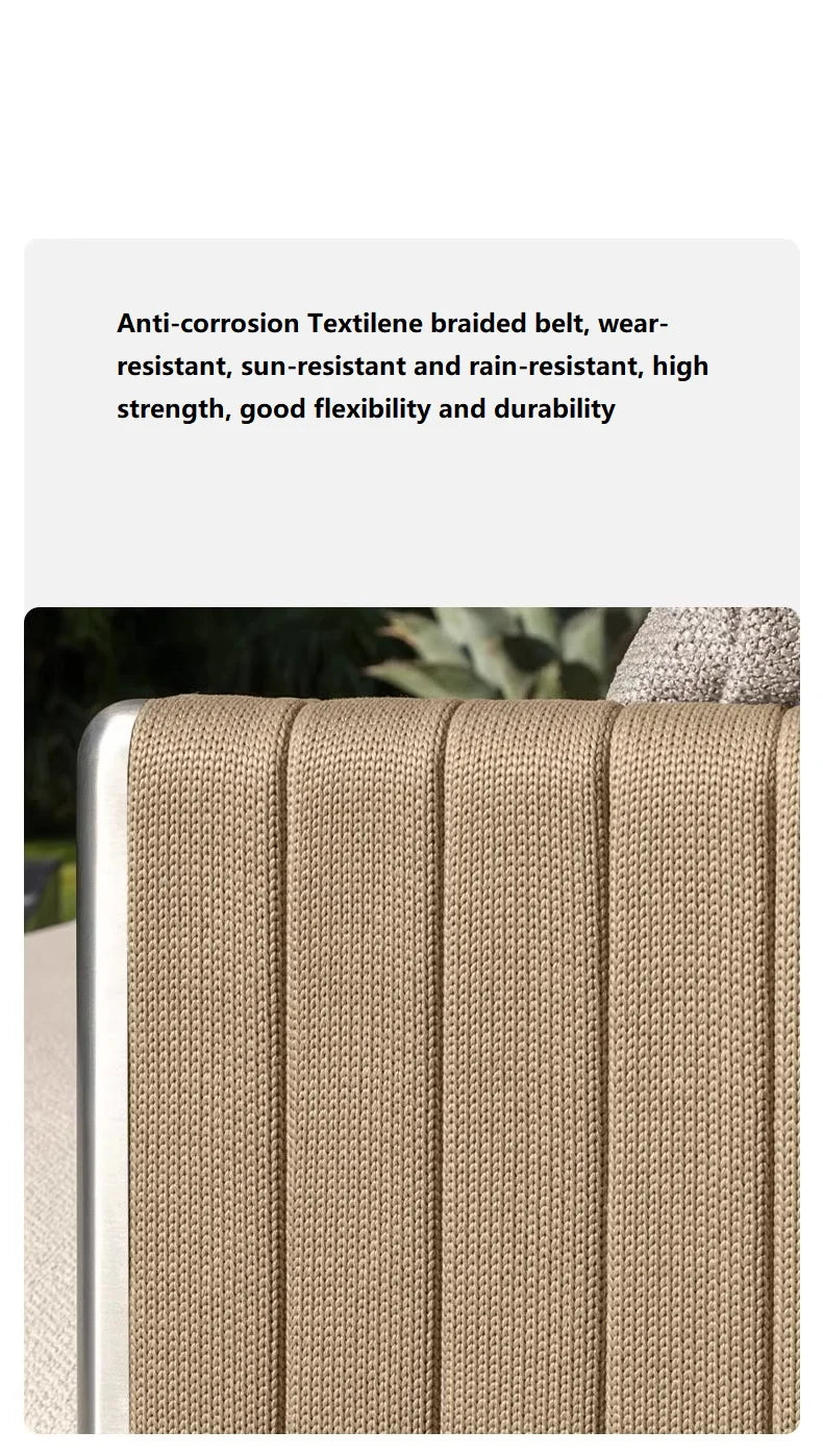 Outdoor Rattan Sofa. Villa Garden Rattan Chair, Terrace balcony. Aluminum Alloy, Waterproof Sunscreen Coffee Table.