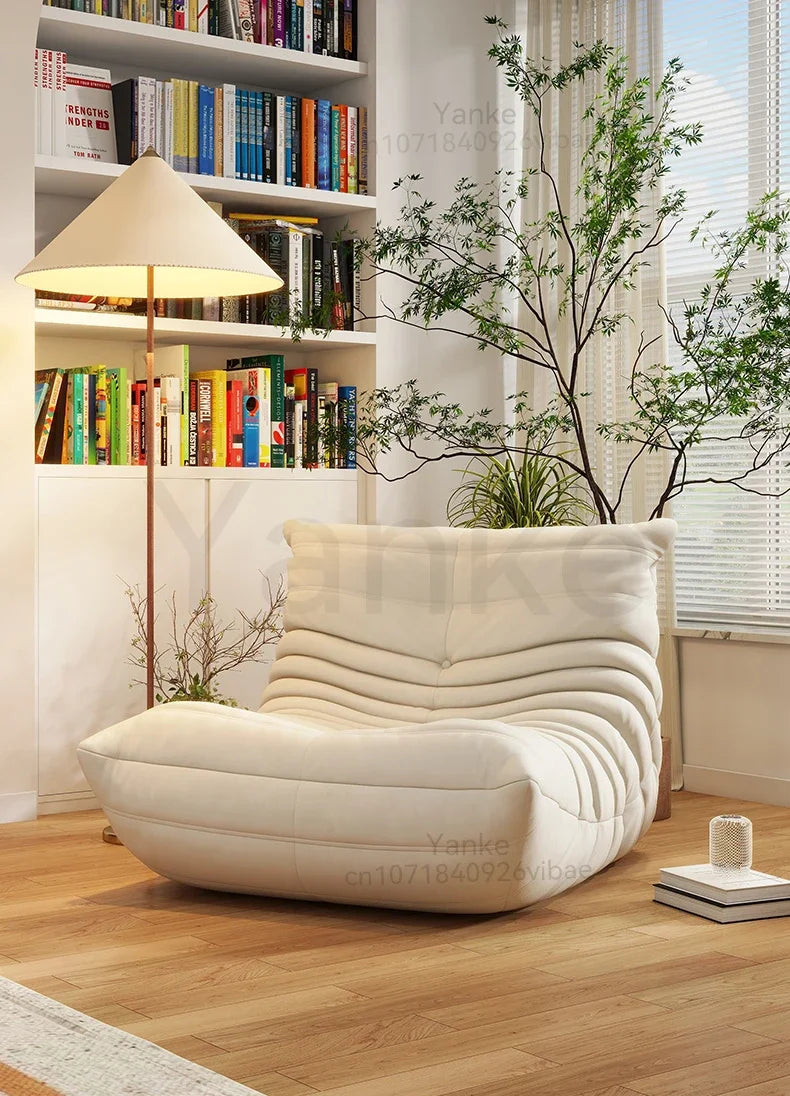 Nordic Cat Scratch Leather Sofa Stylish Lazy Chair Caterpillar Design Lovely Single Person Sofa Chair Living Room Suede
