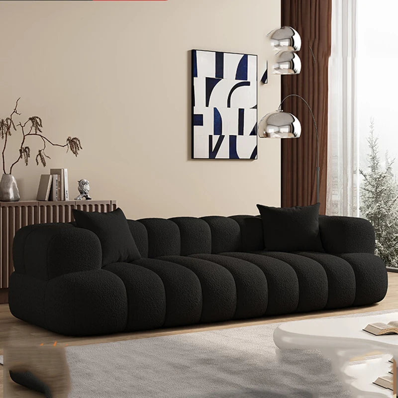 Black, Modern Living Room Sofa -Minimalist Lazy Luxury Living Sectional With European Appeal