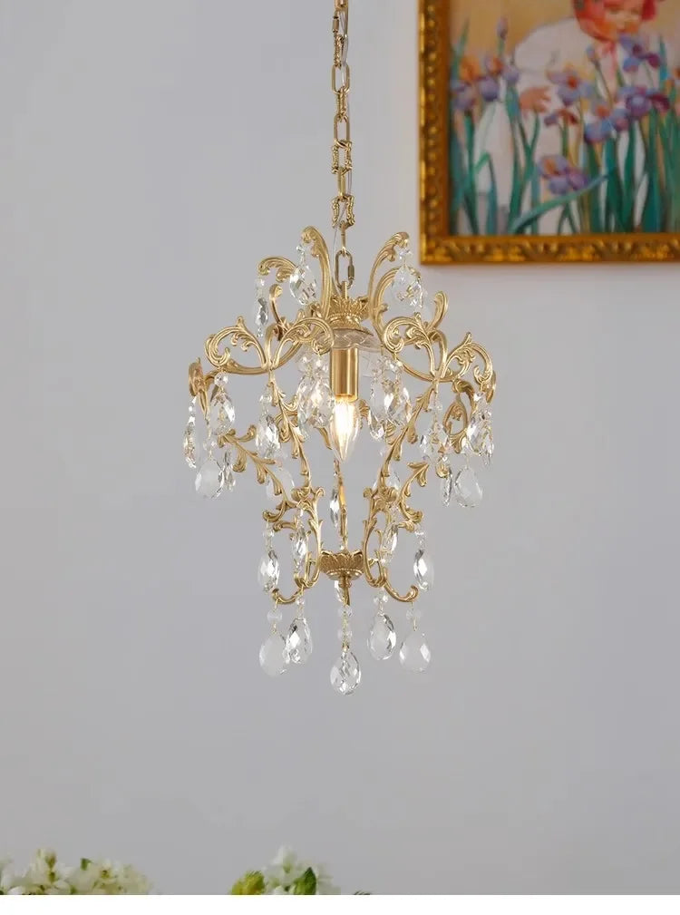 European Crystal Chandelier, Copper Lamp, Bedroom Cloakroom, Entrance Hallway Small Chandelier, Retro Balcony If American Lamp