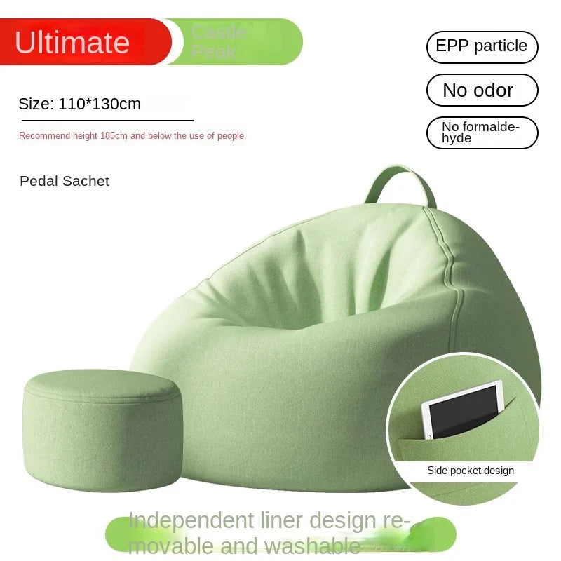 Lazy Sofa Bean Bag Sleepable Small Bedroom Living Room Balcony Tatami Backrest Cushion Single Sofa Chair Living Room Sofas 2024