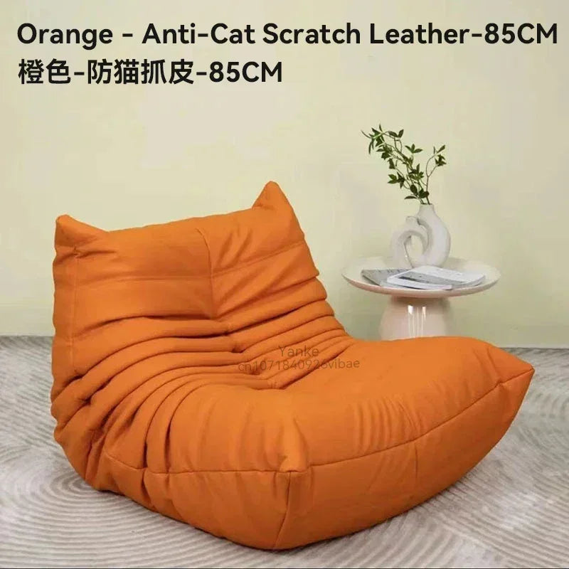 Nordic Cat Scratch Leather Sofa Stylish Lazy Chair Caterpillar Design Lovely Single Person Sofa Chair Living Room Suede