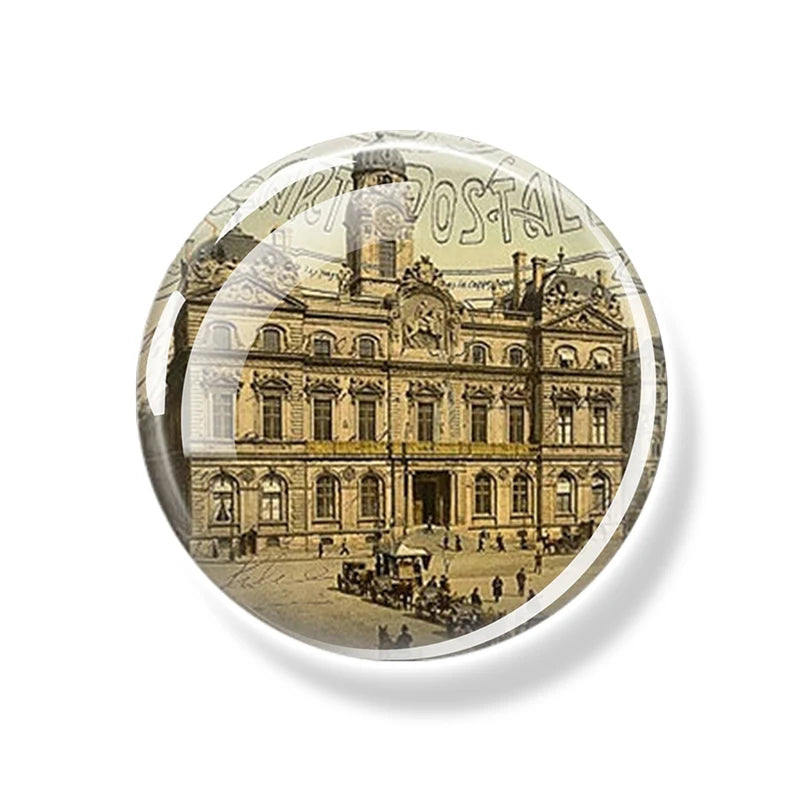 France Paris Buildings Fridge Magnet Eiffel Tower Triumphal Arch Travel Souvenirs Glass Refrigerator Magnets Stickers Home Decor