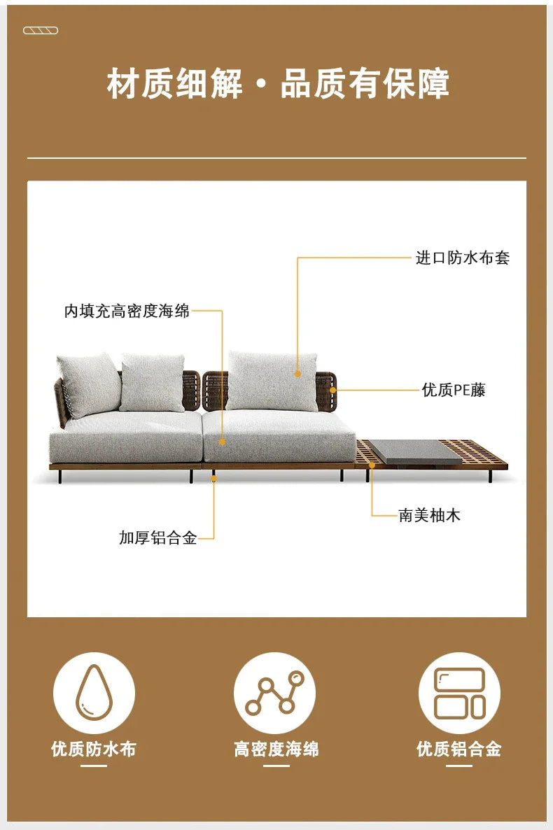 Outdoor Living 2 Person Sofa Complete Garden Lounge Room Sofas Street Luxury Furniture 1-person Modern Bed Balcony Sets Patio