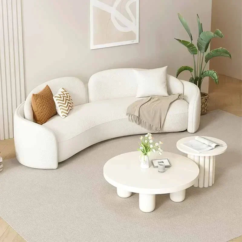 Lovely 1/2 Moon Living Room Sofas. Nordic Style Minimalist Lounge Lazy Modern Puffs Sofa Muebles.