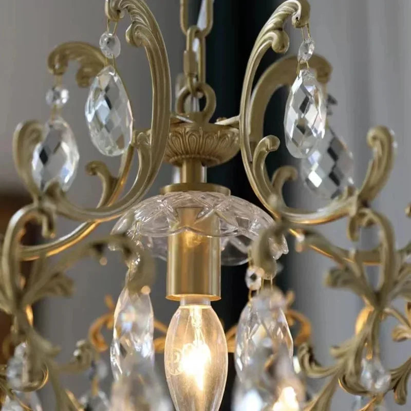 European Crystal Chandelier, Copper Lamp, Bedroom Cloakroom, Entrance Hallway Small Chandelier, Retro Balcony If American Lamp