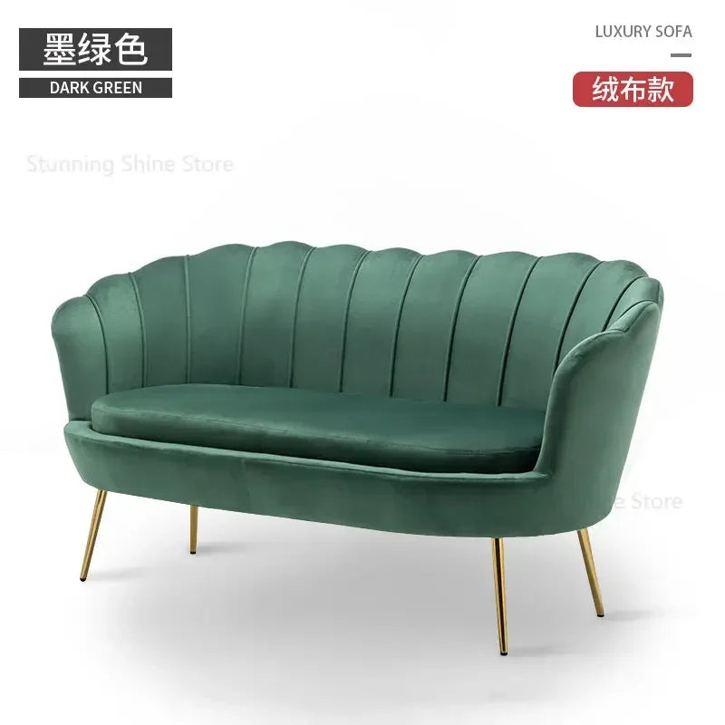 European Leisure Velvet Living Room Sofas Designer Balcony Lazy Single Sofa Double Sofa Bedroom Armchair Living Room Furniture