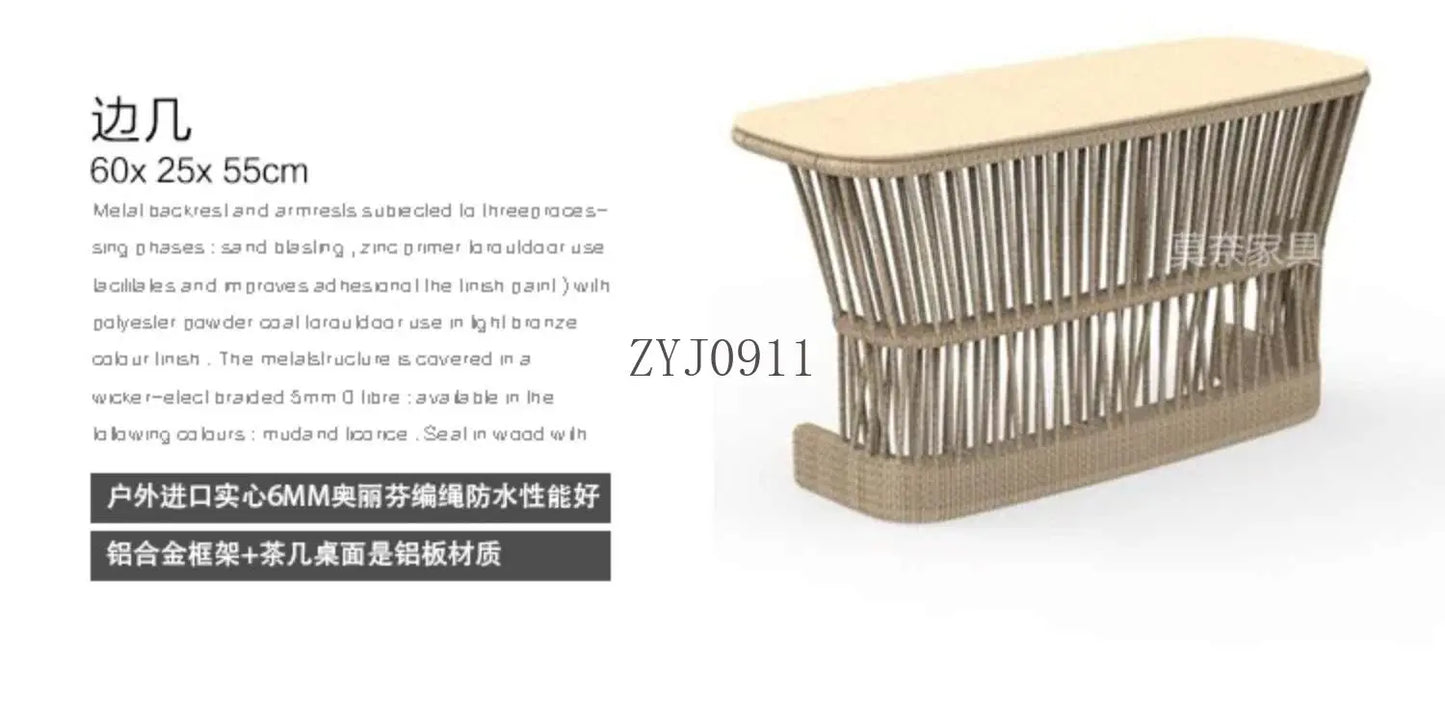 Outdoor Rattan Furniture Villa- Sun Room, Courtyard Garden Sofa Table and Chair Combination
