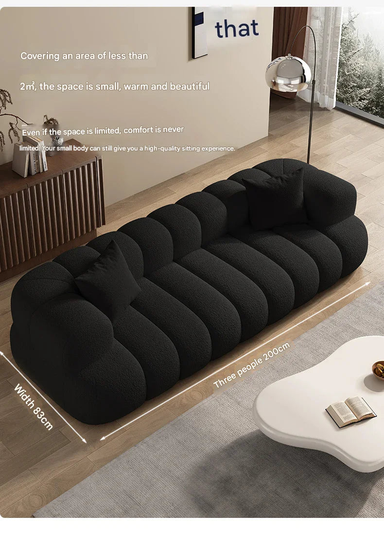 Black, Modern Living Room Sofa -Minimalist Lazy Luxury Living Sectional With European Appeal