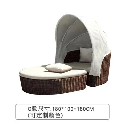 Semi-Circular Rattan Sofas, Bird's Nest Circular Beds.Rattan Woven Lounge Chairs