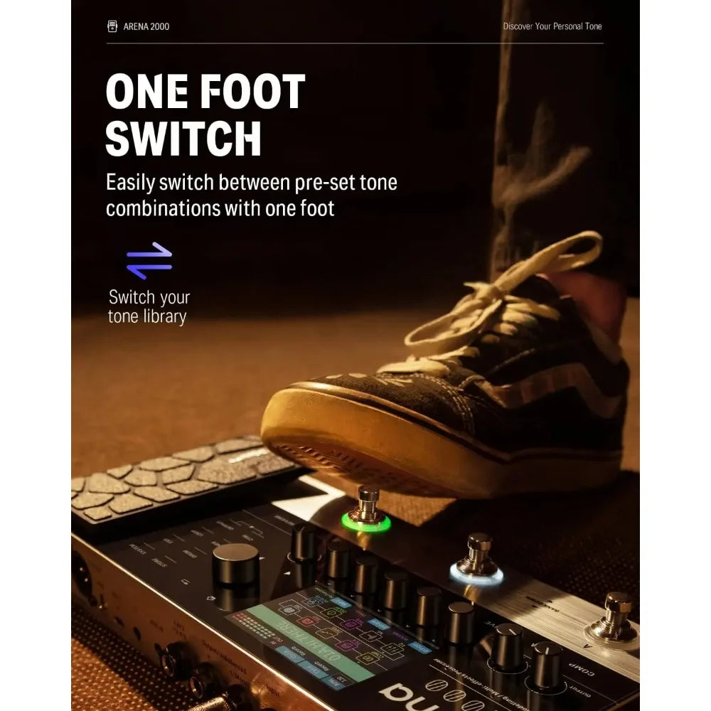 Donner Arena 2000 Multi-effect Pedal 278 Effects IR AMP Drum Looper MIDI In Effector with Softwear APP for Electric Guitar