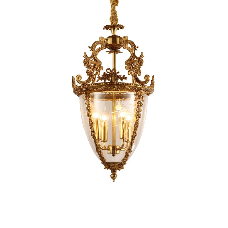 French Copper Porch Lamp Chandelier Indoor Hanging Lights Candle Led Lights