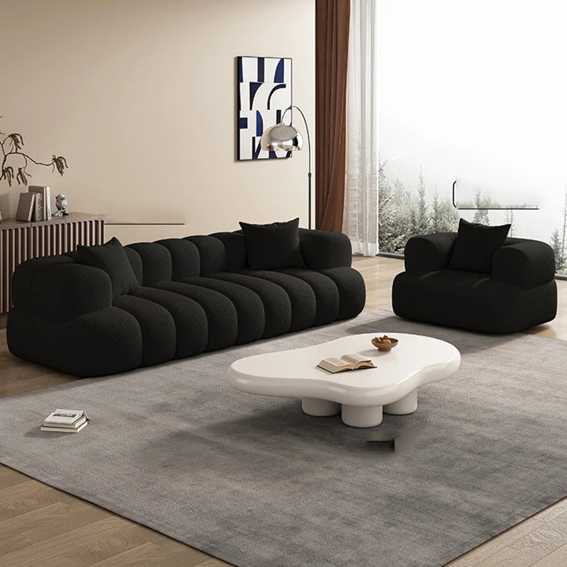 Black, Modern Living Room Sofa -Minimalist Lazy Luxury Living Sectional With European Appeal
