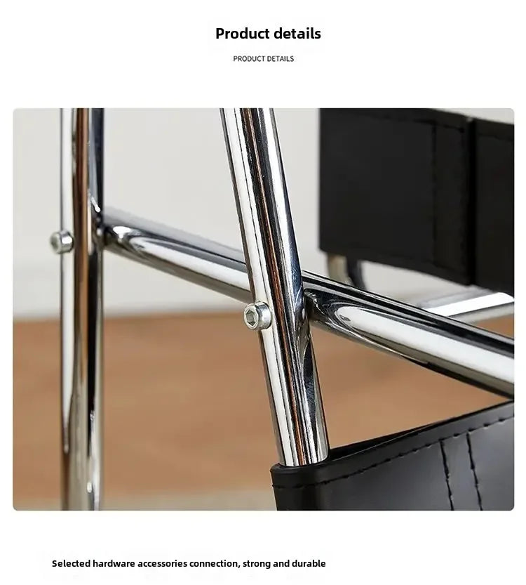 Vassili Leisure Chair Single Chair.Industrial Style Bauhaus Saddle Leather Simple Network.