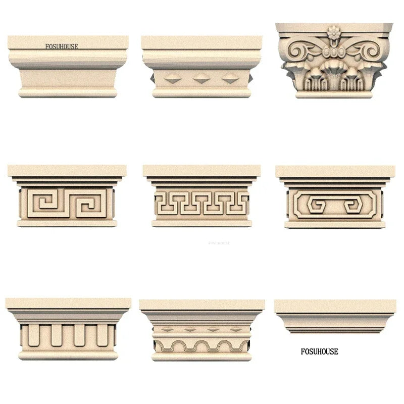 European Column Square Pier Column Head and Foot Mold for European Style Villa Gate Cast-in-place Cement Column Molds