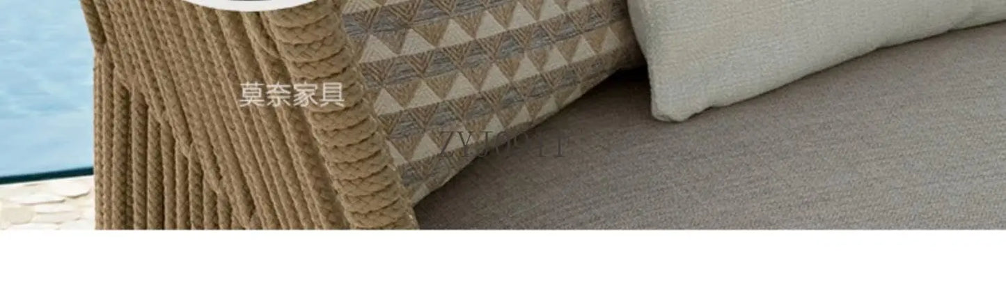 Outdoor Rattan Furniture Villa- Sun Room, Courtyard Garden Sofa Table and Chair Combination