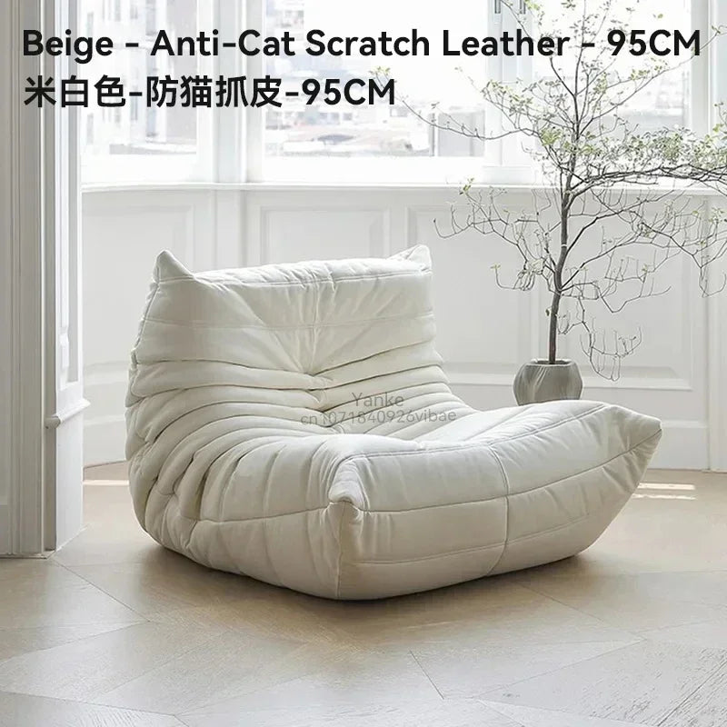 Nordic Cat Scratch Leather Sofa Stylish Lazy Chair Caterpillar Design Lovely Single Person Sofa Chair Living Room Suede