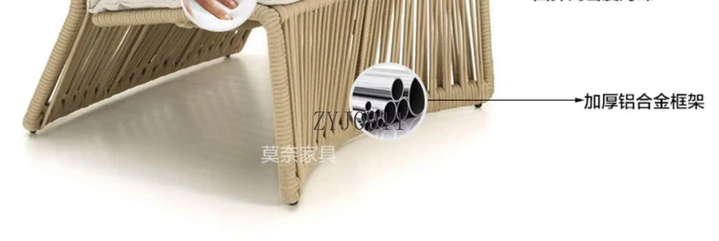 Outdoor Rattan Furniture Villa- Sun Room, Courtyard Garden Sofa Table and Chair Combination