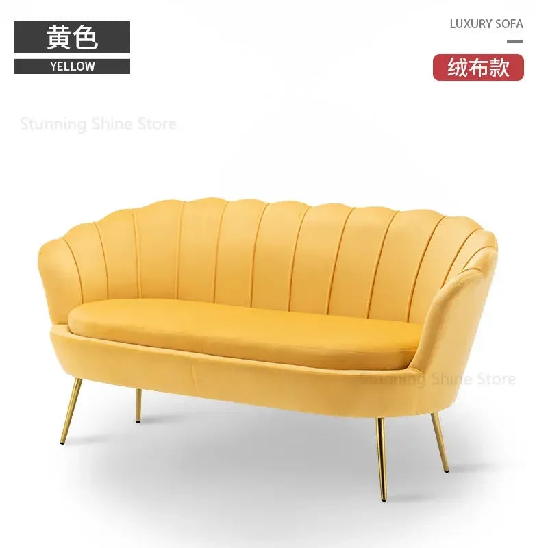 European Leisure Velvet Living Room Sofas Designer Balcony Lazy Single Sofa Double Sofa Bedroom Armchair Living Room Furniture