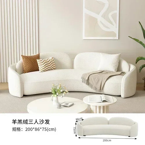 Lovely 1/2 Moon Living Room Sofas. Nordic Style Minimalist Lounge Lazy Modern Puffs Sofa Muebles.