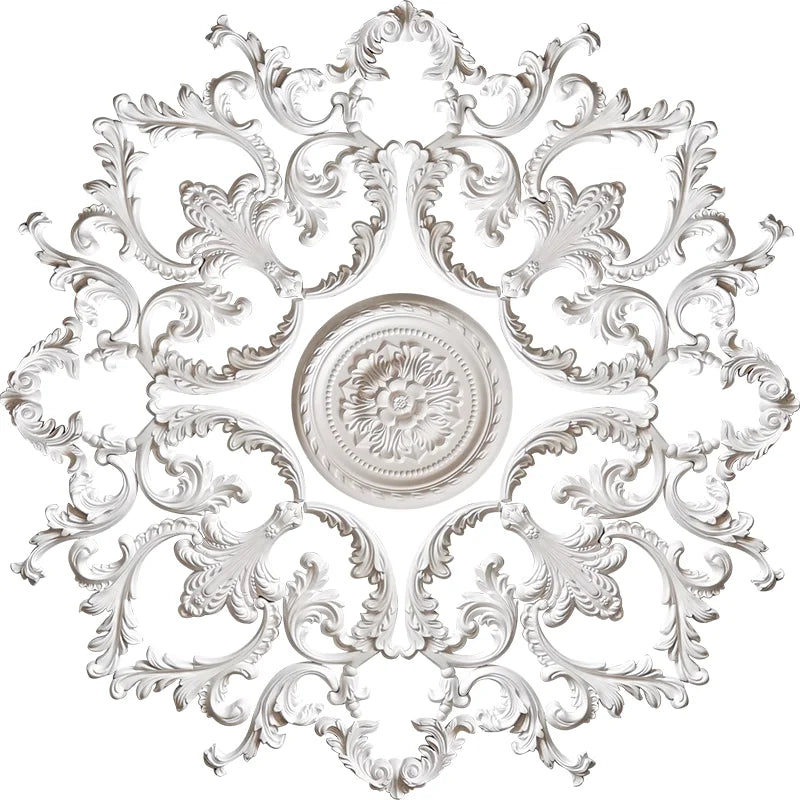 French Plaster Light-Weight Panel Parquet European Ceiling Chandelier Mount113 cm in diameter