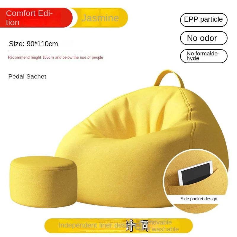 Lazy Sofa Bean Bag Sleepable Small Bedroom Living Room Balcony Tatami Backrest Cushion Single Sofa Chair Living Room Sofas 2024