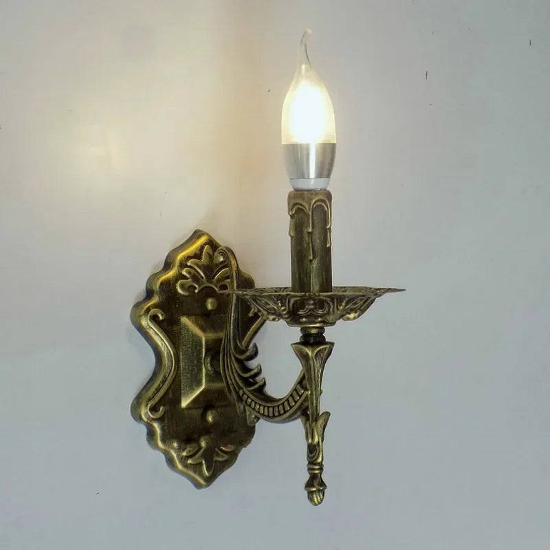 Creative European corridor bedside mirror front hotel teahouse coffee shop sconce light fashion Candle Wall lamp WJ10