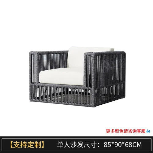 Outdoor Rattan sofa-Courtyard, Terrace Leisure rattan Villa, Hotel Garden Furniture Combination