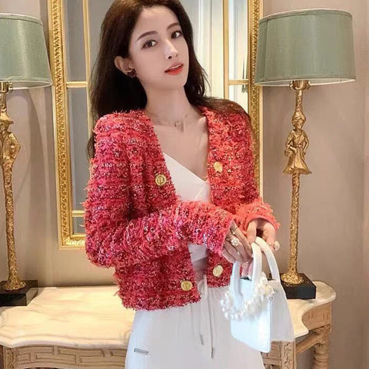 Three Piece Short Skirt Suspenders Slim Fit Knitting Three Piece Suit