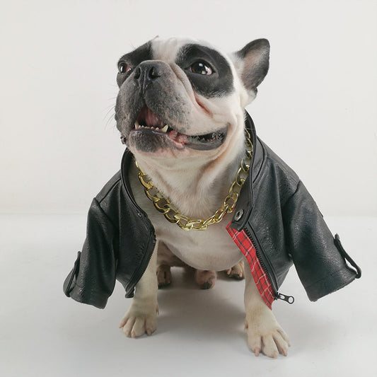 Pet Beauty and Fashion Brand Fashion Clothes Motorcycle Leather Clothing