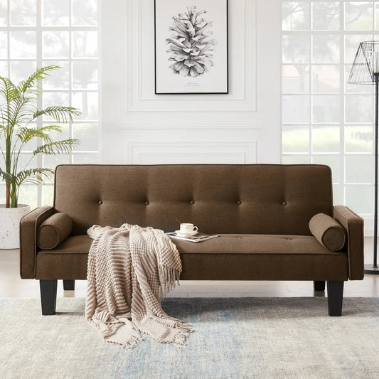 Modern Love Seat Sofa Furniture, With Pillows, Living Room Button Tufted Sofa, Pull Point Design
