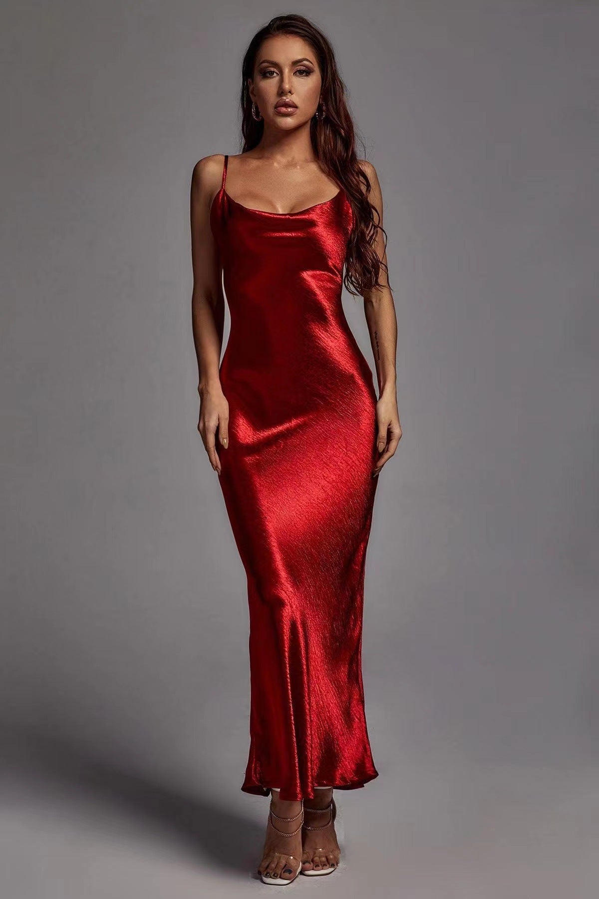 Beauty Clothing Sling Exposed Back Sexy Dress Slim Fit Fashion Long Skirt