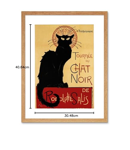 Wee Blue Coo Black Cat Chat Noir Rodolphe Salis Paris France Picture Framed Art Print