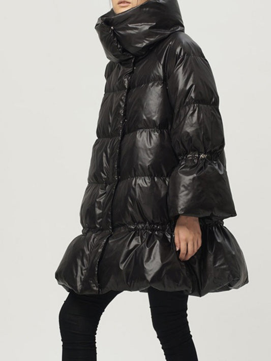 Stand Collar Long Sleeve Solid Color Loose Parkas Fashion Streetwear Coats For Women Winter Warm Clothing