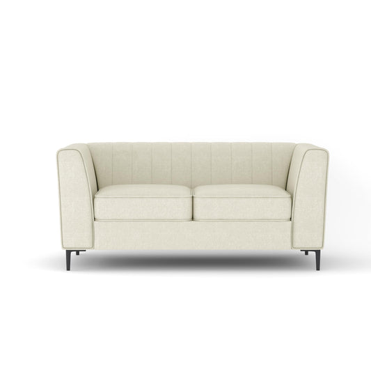 Aykah Enigma 3 Seater Sofa, Modern Upholstered Comfortable Sofa 76" with Channel Tufting, Armrest, Metal Legs, Perfect for Living Room Furniture or Bedroom (Linen, Oat)
