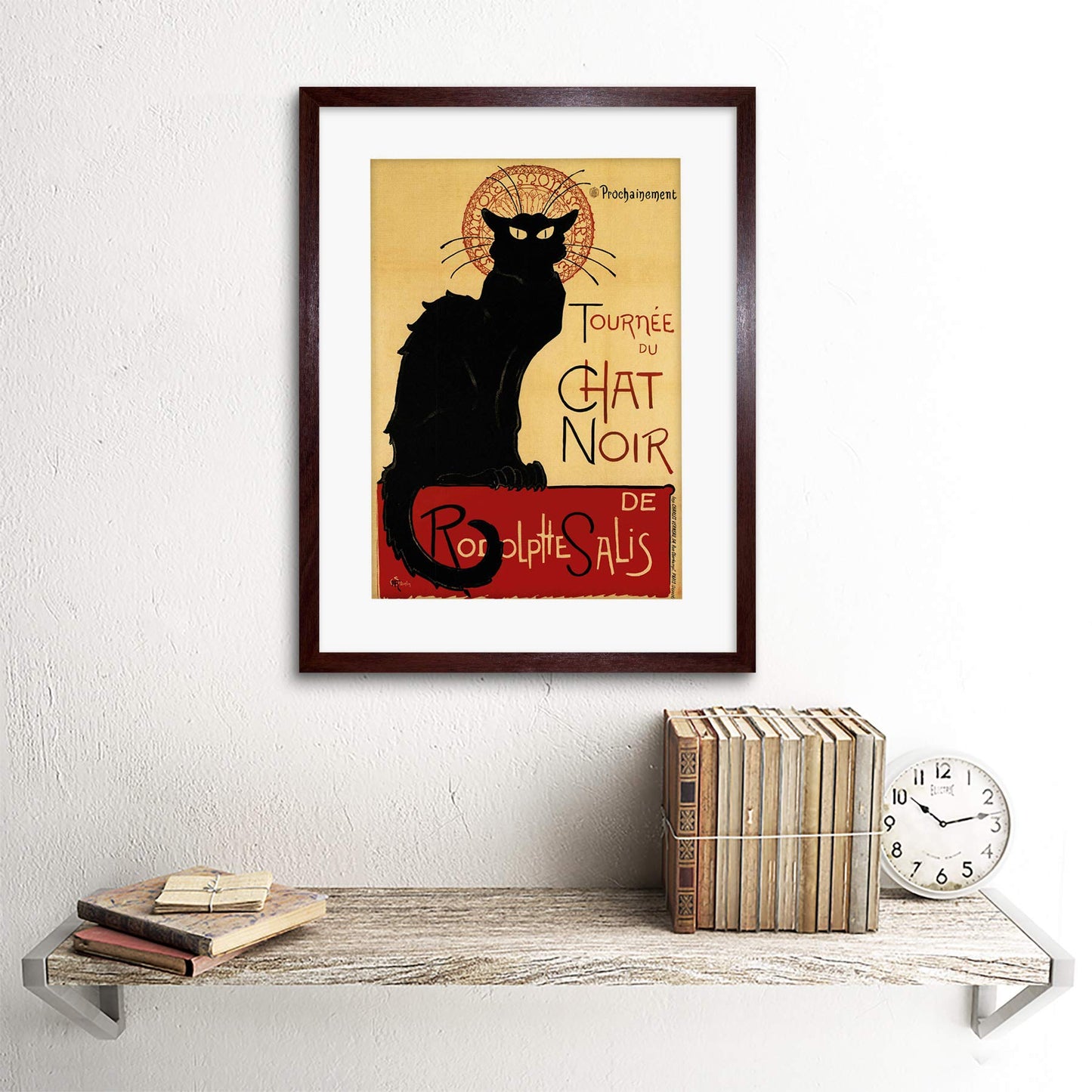 Wee Blue Coo Black Cat Chat Noir Rodolphe Salis Paris France Picture Framed Art Print