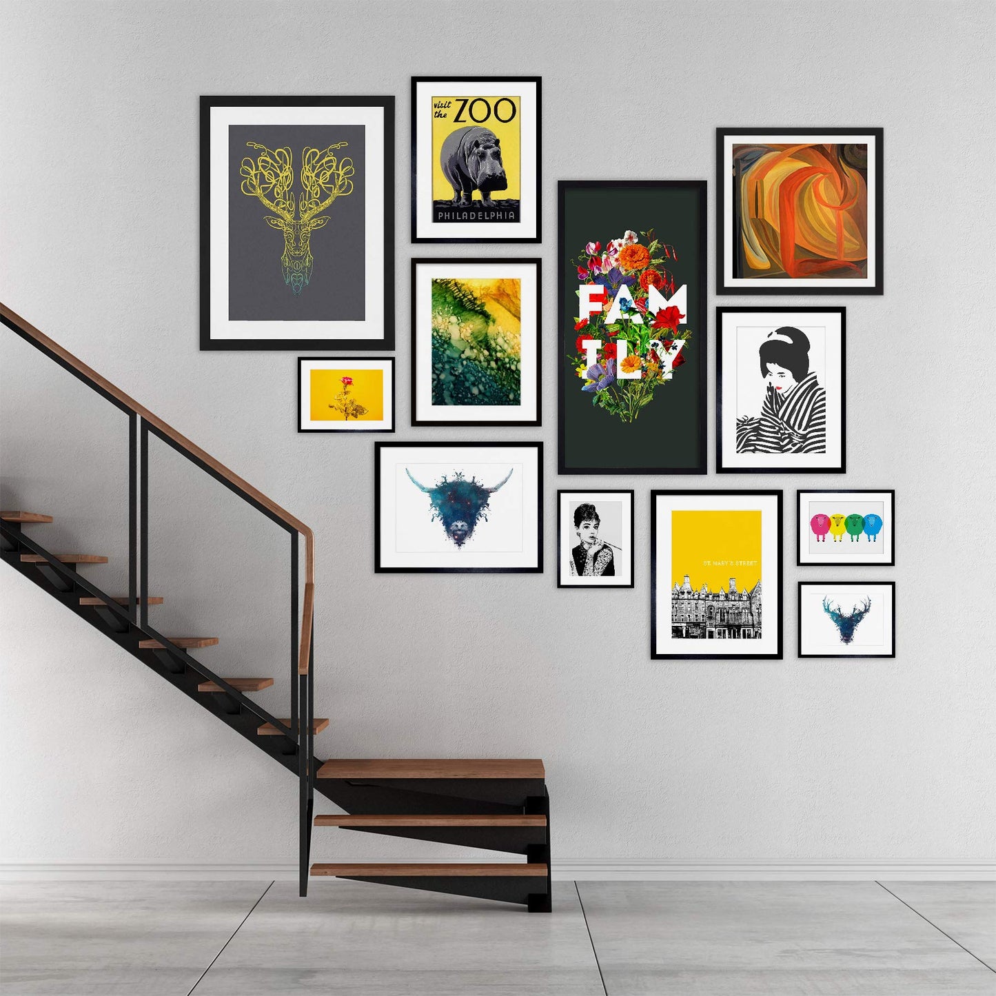 Wee Blue Coo Black Cat Chat Noir Rodolphe Salis Paris France Picture Framed Art Print