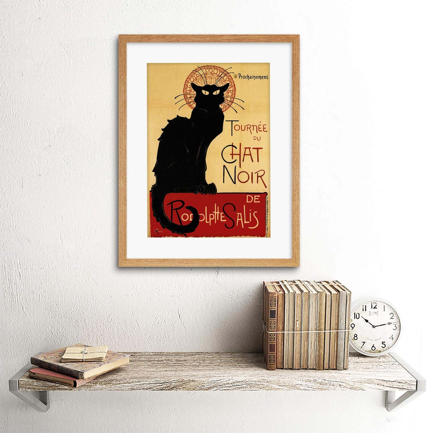 Wee Blue Coo Black Cat Chat Noir Rodolphe Salis Paris France Picture Framed Art Print