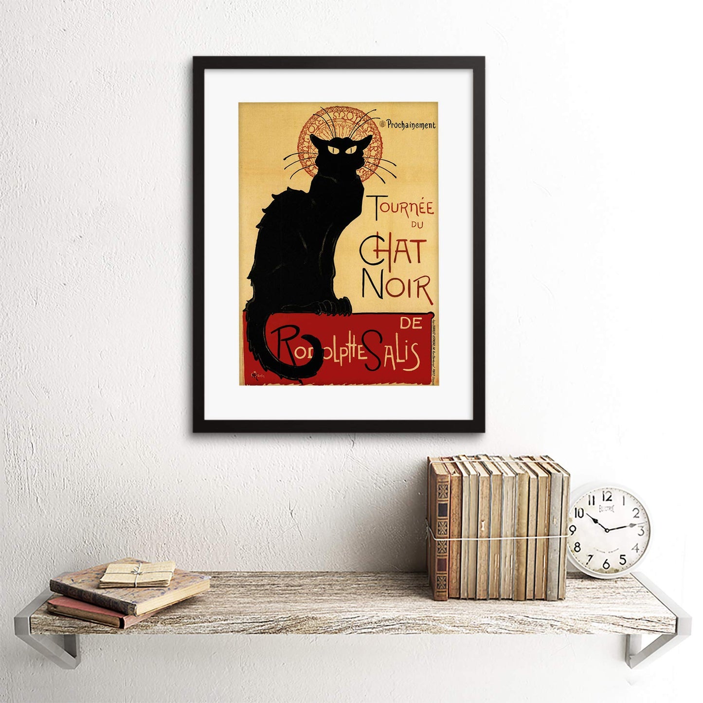 Wee Blue Coo Black Cat Chat Noir Rodolphe Salis Paris France Picture Framed Art Print