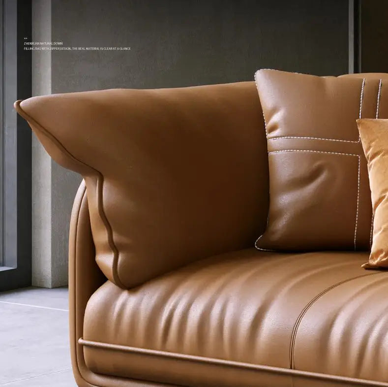 Modern Minimalist Leather Living Room Sofa  Apartment Furniture Set Combination With Customized Color
