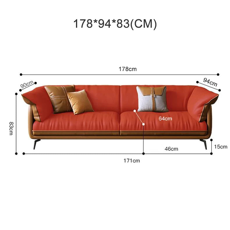 Modern Minimalist Leather Living Room Sofa  Apartment Furniture Set Combination With Customized Color