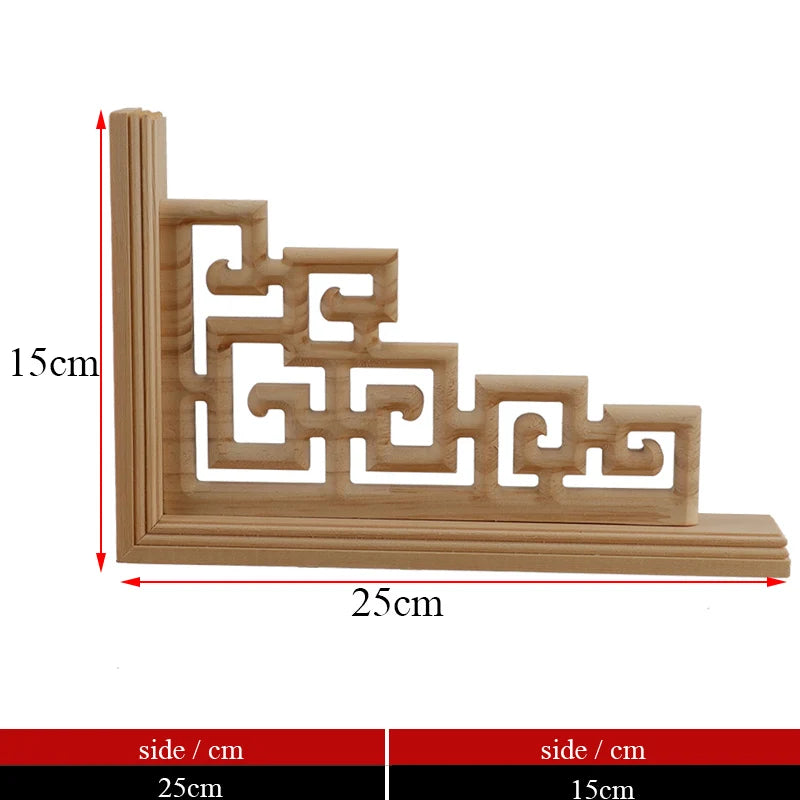 Exquisite Unpainted Long Leaves Rubber Furniture Decoration Accessories Doors Wood Figurines Wood Decal Wood Appliqué